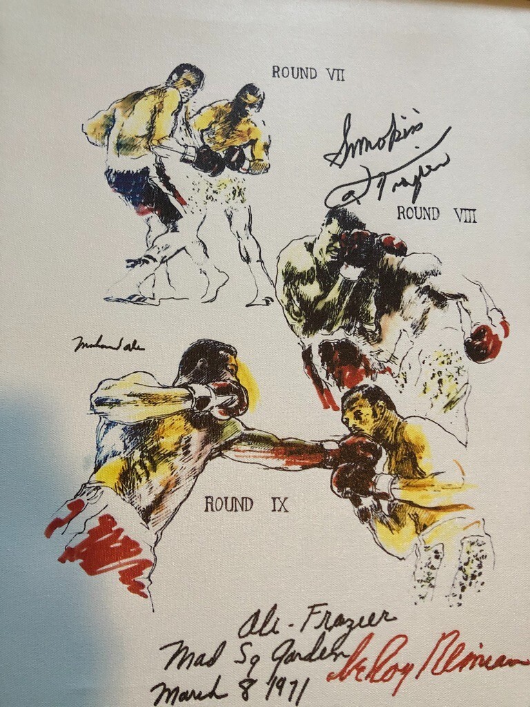 LeRoy Neiman Framed Print Muhammad Ali Smokin Joe Frazier boxing
