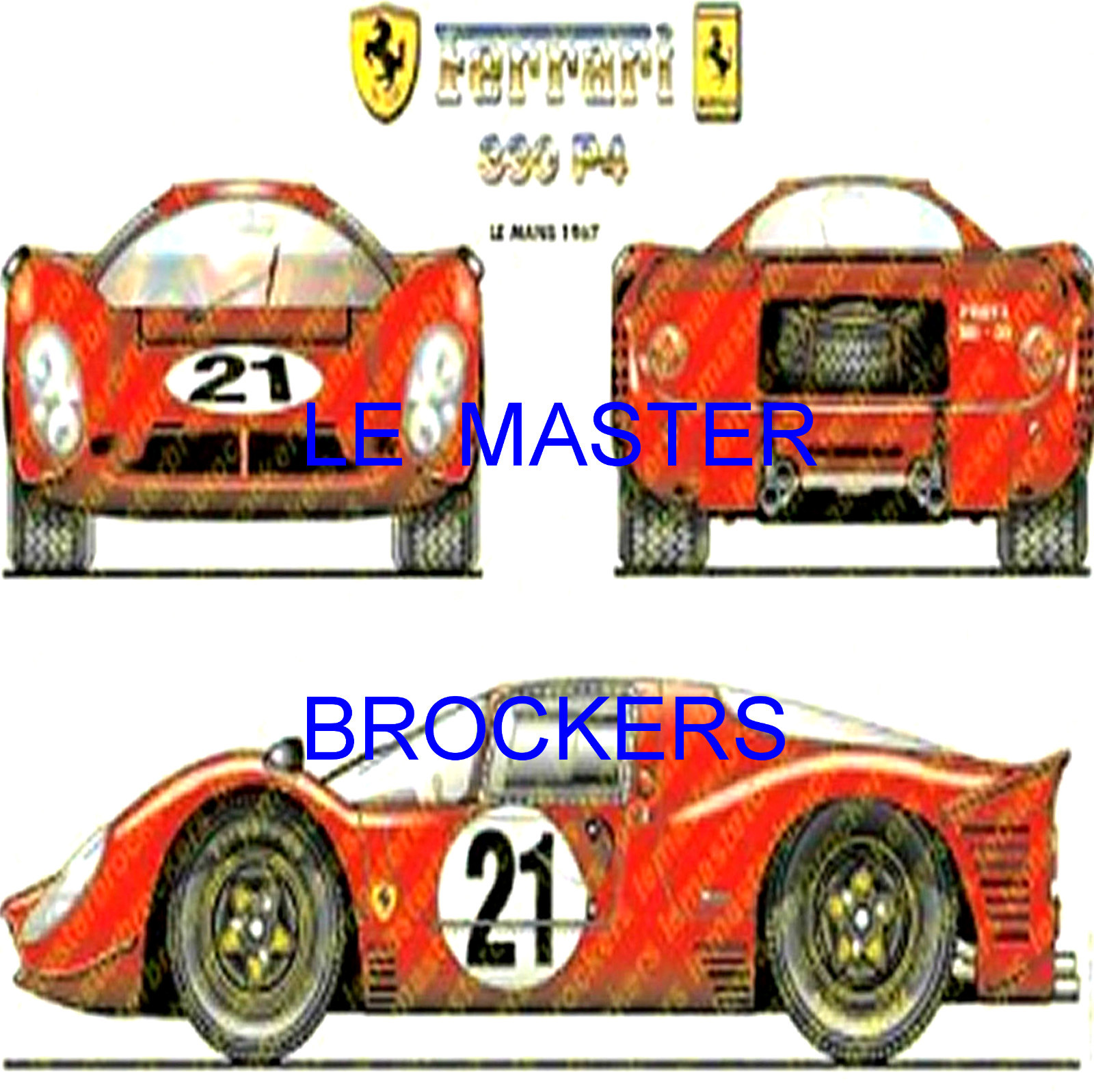 Poster Ferrari 330 P4 Le Mans décoration murale design pour bureau et salon moderne