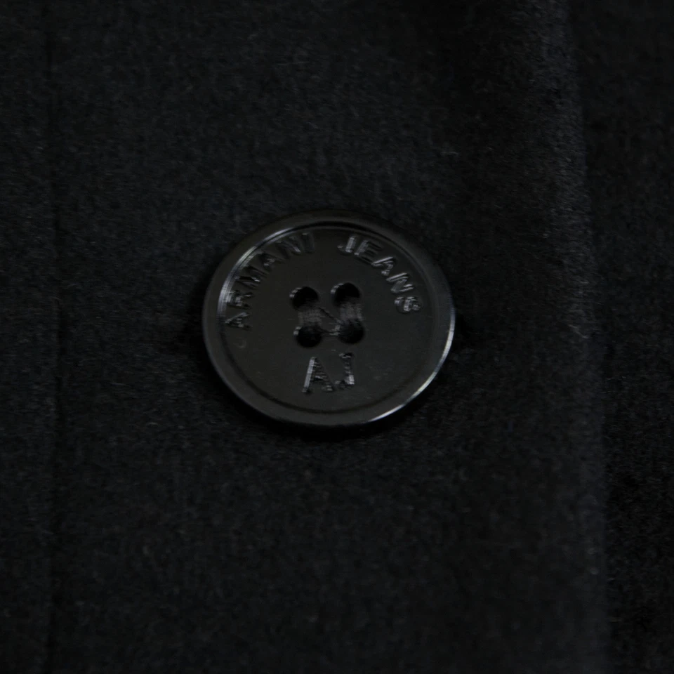 ARMANI JEANS women's Black Wool Blend Coat, SIZE M - Image 3 of 4