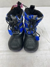 New Member's Mark Kids Snow Boots Lined Size 7/8 Gray//Black/Blue AM23