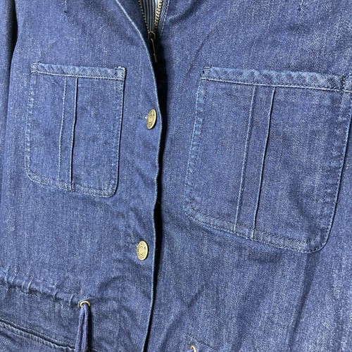 RM WILLIAMS sz 8 Denim Trench Coat Utility Jacket - Fully Lined, Zip + Buttons - Picture 5 of 13