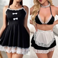 Women Sexy Lingerie Teddy Babydoll Nightgown Sleepwear Slip Dress Set Chemise US