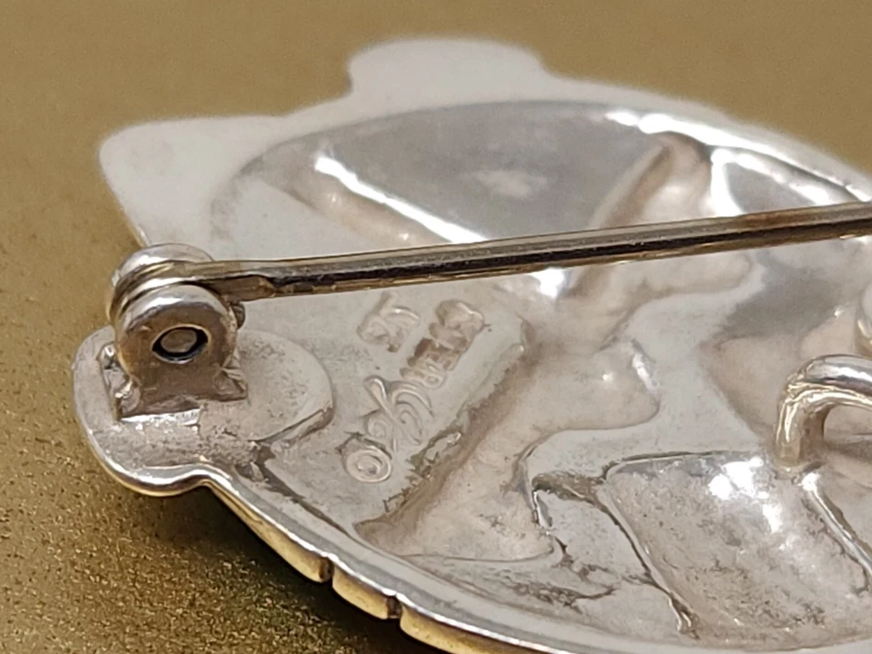 Broche prendedor vintage de tortuga turquesa de plata esterlina 925 CAROLYN POLLACK RELIOS Foto 3 de 4