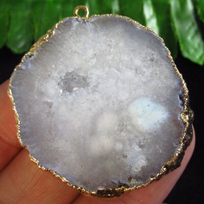 Wrapped Titanium Crystal Agate Druzy Quartz Geode Stone