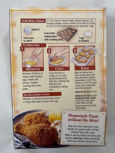 Kraft Oven Fry Extra Crispy Seasoned Coating Mix for Chicken, 4 Pack, 4.2 oz Box - Picture 23 of 24