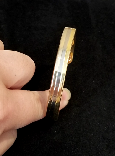**Vintage 24K galvanisiert zweifarbig Magnetfeldtherapie Manschette Armband** - Bild 2 von 11