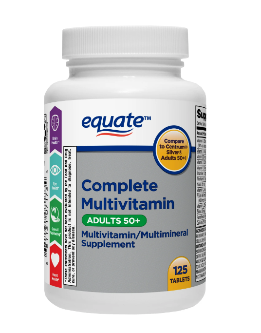 Equate Complete Multivitamin/Multimineral Supplement Tablets Adults 50+ 125 CT ✨