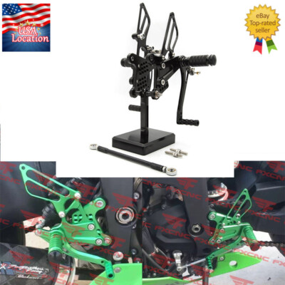 For Kawasaki Ninja ZX6R ZX636 2009-2025 CNC Rearset Footpegs Rear