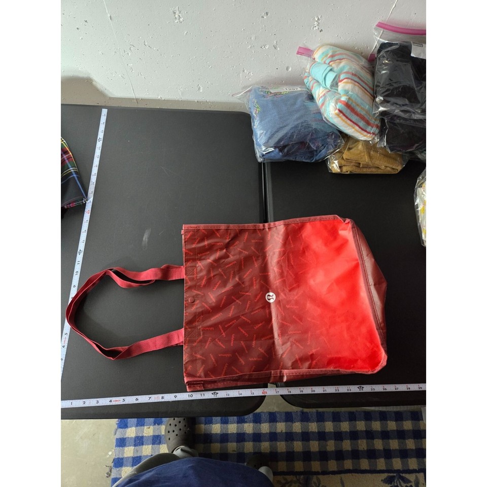 Lululemon Reusable Red Ombre Tote Bag EcoFriendly Shopping Bag 16" eBay