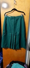 THE EDINBURGH WOOLEN MILL PURE NEW WOOL PLEATED Green SKIRT SIZE 16