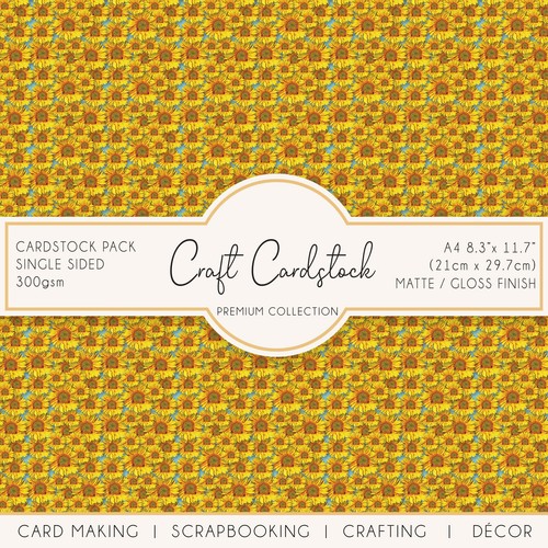 Cute Sunflower Scrapbooking Card Making 300gsm Cricut A4 Arts & Crafts Cardstock - 第 1/4 張圖片
