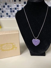 Kirks Folly Purple STONE PAVE’ HEART PENDANT