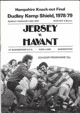 Jersey v Havant Hampshire Cup Final 25 Feb 1979 RUGBY PROGRAMME