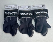 3 Pairs Feetures Men's Elite No Show Tob Socks Light cushion Size M 6-8.5 Black