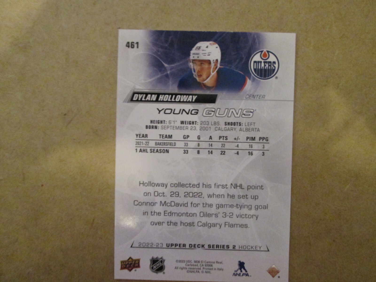2022-23-ud-nhl-hockey-series-2-young-guns-jumbo-card-461-dylan