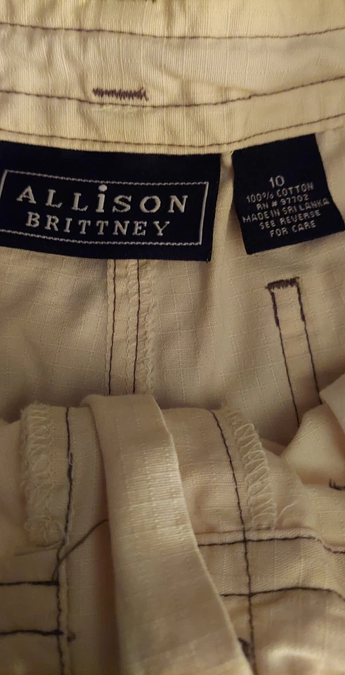 Calça de caminhada Allison Brittney feminina bege cropped tamanho 10 ajustável... - Imagem 3 de 4