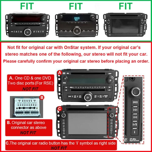 For Chevy Tahoe Suburban GMC Yukon 06-14 Carplay Android Apple Radio Navigation - Picture 5 of 18