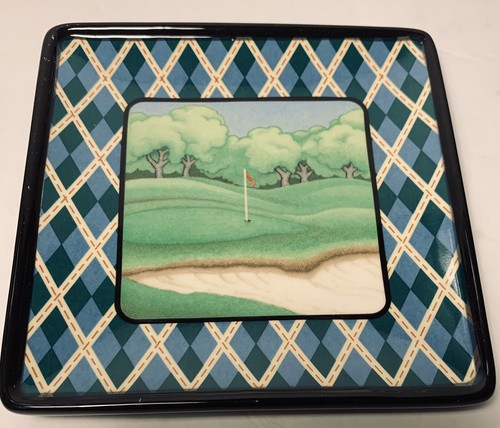 MWW Market 4.5" Golf Themed Mini Square Plate Set 4 Piece - Picture 5 of 12