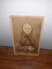 Antique C.P. BECH Cabinet Card Photograph ELDERLY WOMAN Baelum Fotograf