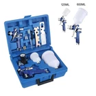 2 x HVLP Spray Gun Kit Air Gravity Feed Vehicle Car Paints 1.4MM 0.8MM Nozzle