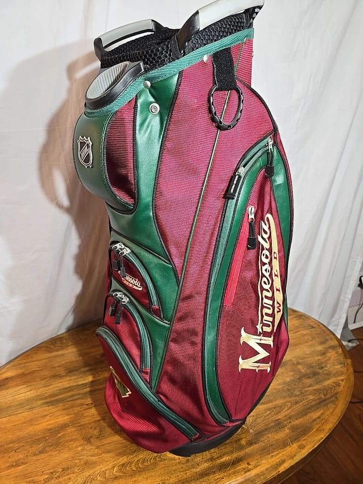 Bolsa de carro de golf Team Golf Minnesota Wild Albatross con cubierta para lluvia Foto 3 de 4