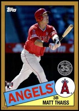 Matt Thaiss 2020 Topps 1985 35th Anniversary 5x7 Gold #85-4 5/10 Angels