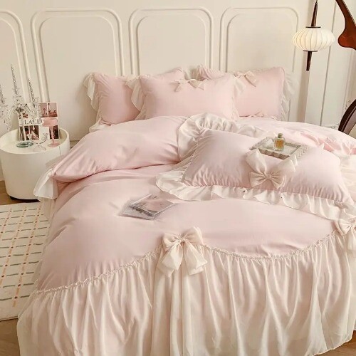 French Princess Style BeddingSets Ruffle Lace Bow QuiltCover Romantic DuvetCover - Bild 27 von 27