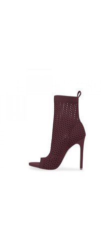 Steve Madden Evelina Burgundy Pull On Rounded Open Toe Ankle Fashion Boots - 第 8/9 張圖片