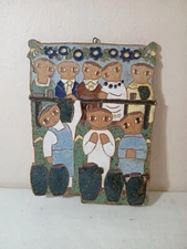 Saint Andrews Abbey Vintage Handmade Ceramic Art Pottery Bright Colors 