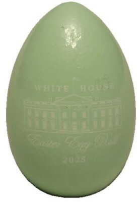 2025 Donald Trump White House Commemorative Wooden Easter Egg PASTEL GREEN