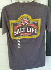 Salt Life Men's Short Sleeve 'SL Brewing Co.' Pocket T-Shirt SMALL Gray NWT