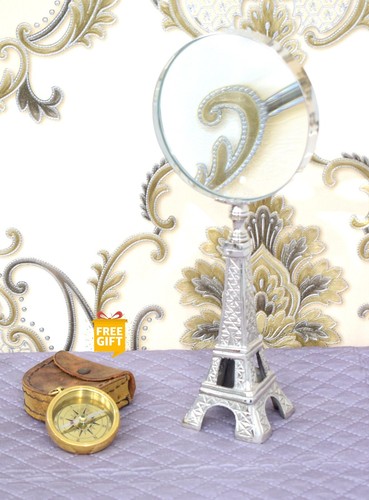 Vintage Eiffel Tower Magnifying Glass, Brass Sand timer & Compass in classic Box - Picture 5 of 12