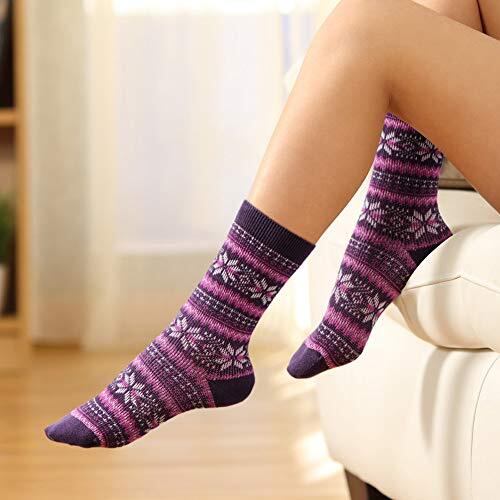 5 Pairs Women's Wool Socks, Winter Warm Thick Knit Socks, Cozy Vintage Cabin Socks For Women Gifts