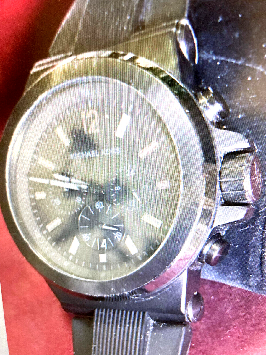 NEW MICHAEL KORSE DYLAN BLACK SILICON CRONOGRAPH MK8162 MEN WATCH