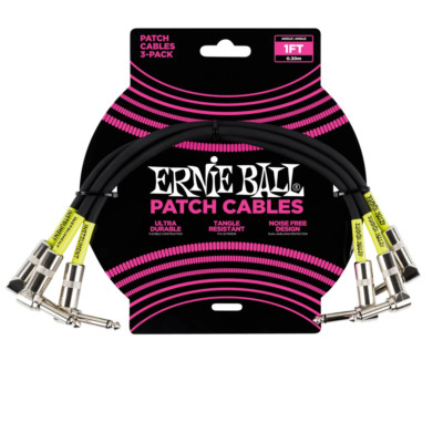 Ernie Ball 1' Angel / Angle Patch Cable 3-Pack - P06075