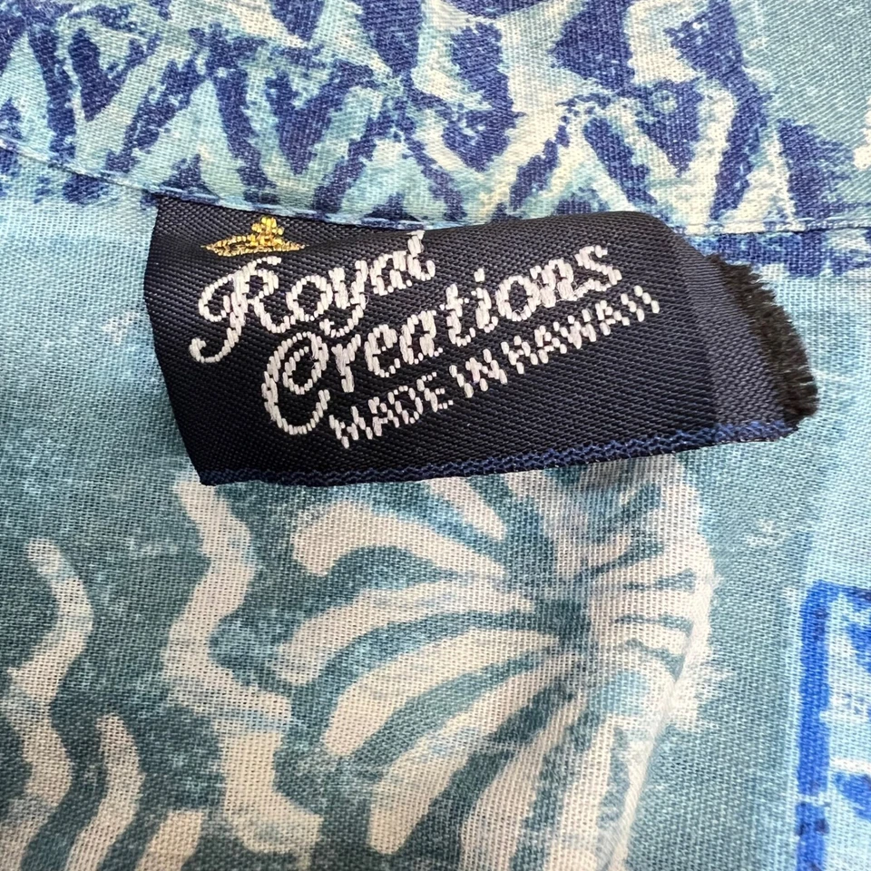 Camisa Hawaiana Vintage Años 70 Royal Creations Peces Tropicales Estampado Tortuga Aloha Camisa XL Foto 3 de 4