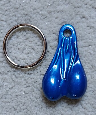 Biker Chrome Balls (BLUE color) Keychain 3D