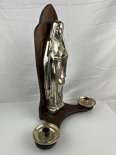 14” tall Mary Praying Statue Blessed Virgin Mary Jesus Christ Wall Candle Holder - Picture 12 of 19