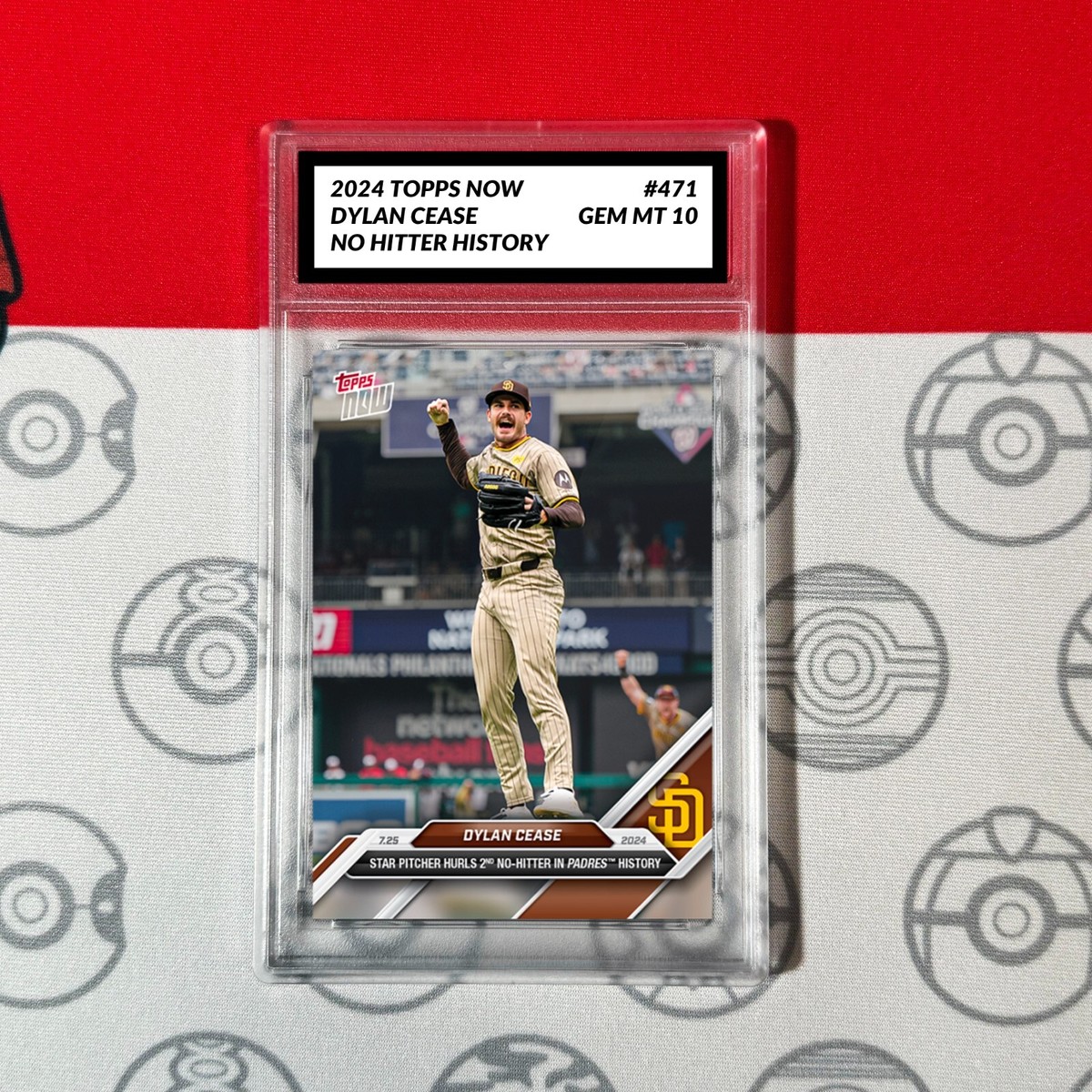 Graded 10 Dylan Cease -2024 MLB TOPPS NOW Card 471 NO HITTER Padres