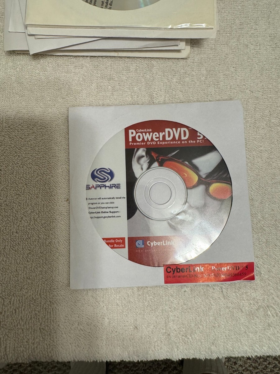 Cyberlink PowerDVD 5 XP CD-ROM for Windows PC XP / 98se / 2000 +