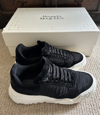 Size (37) Alexander McQueen Oversized Suede Black Sneakers Excellent  Condition UK