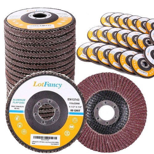 4.5" 4-1/2 Flap Disc 40 60 80 120 Grit Angle Grinder Sanding Grinding ...