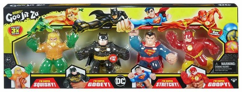 Heroes of Goo Jit Zu DC Superheroes 4 Pack Figure. Batman Superman Flash Aquaman - Picture 2 of 12
