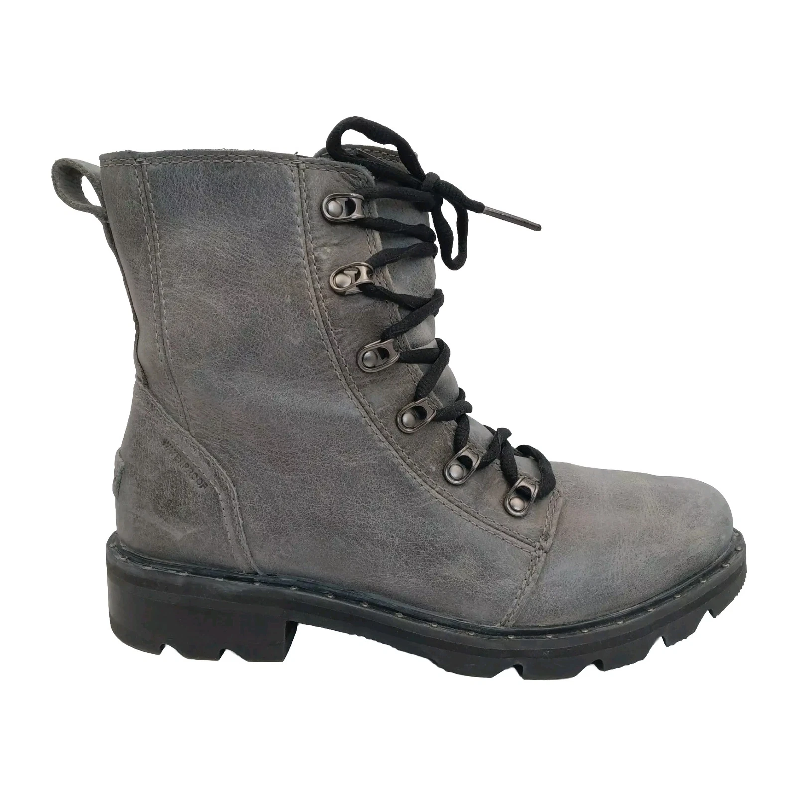 Sorel Lennox Lace Waterproof Boot Womens Sz 6.5 Quarry Waterproof NL3699-052