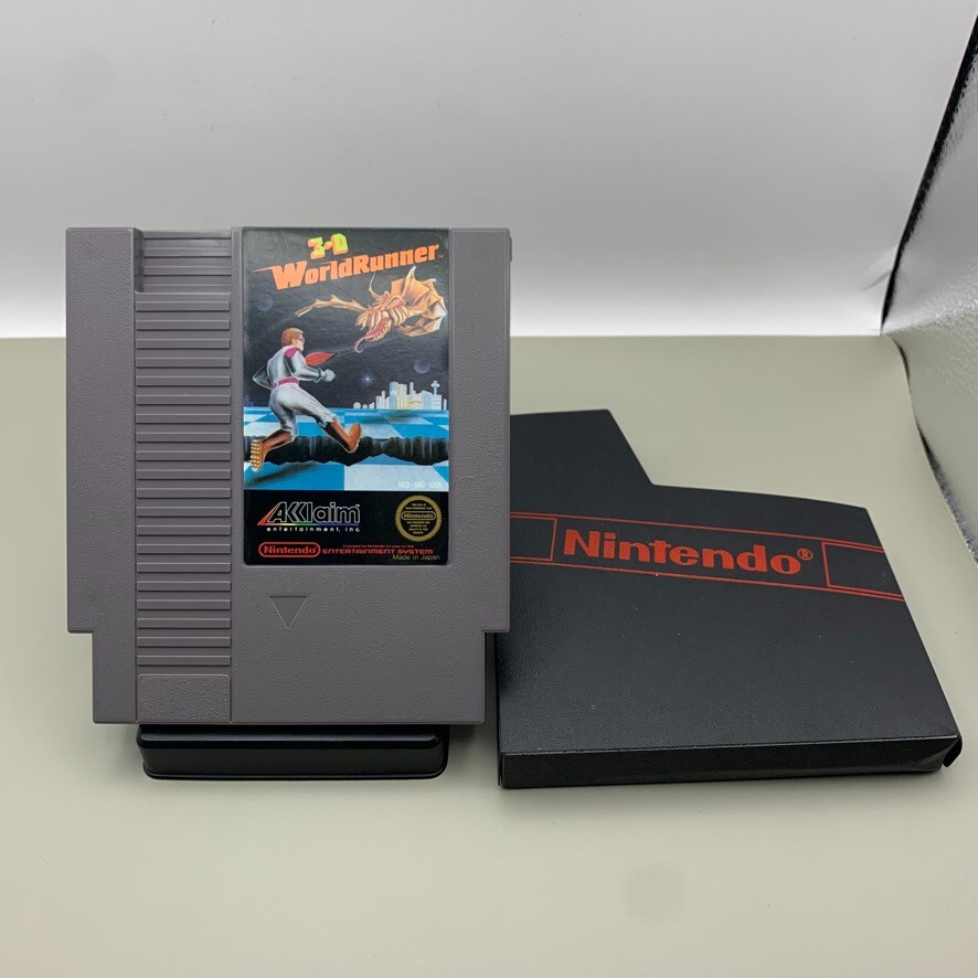 Vintage 3-D Worldrunner (5-screw) - 1987 Nes Nintendo Game - Cart + Sleeve