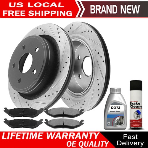 Rear Drilled Rotors + Brake Pad for Dodge Dakota Durango 2006 20072018 RAM 1500 eBay