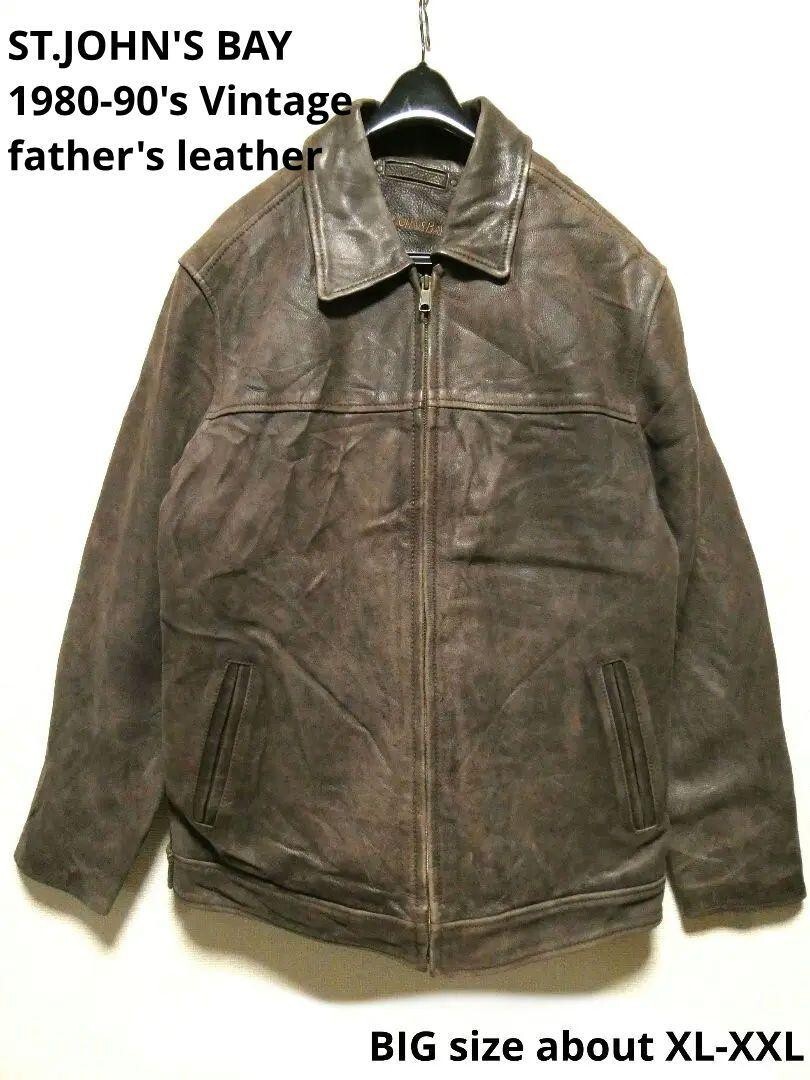 ST.JOHN'S BAY Leather Single Riders Jacket With Collar Men