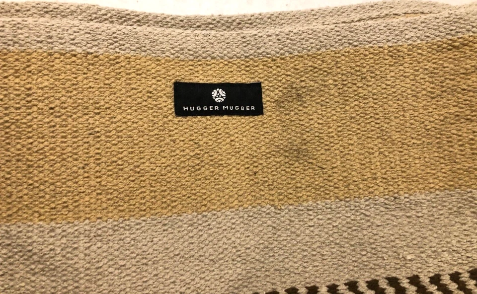 Alfombra de yoga Hugger Mugger beige tostado marrón caqui arena tejido apretado sin usar Foto 3 de 3