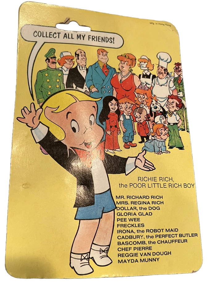 Figura de acción 1981 Richie Rich en tarjeta extremadamente rara Richie Rich $$$ Foto 2 de 4