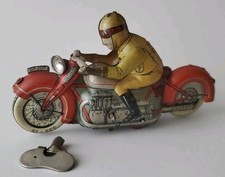 GEORGE FISCHER WIND UP TIN LITHOGRAPH U.S. GERMANY MOTORCYCLE LITHO TOY GF 207